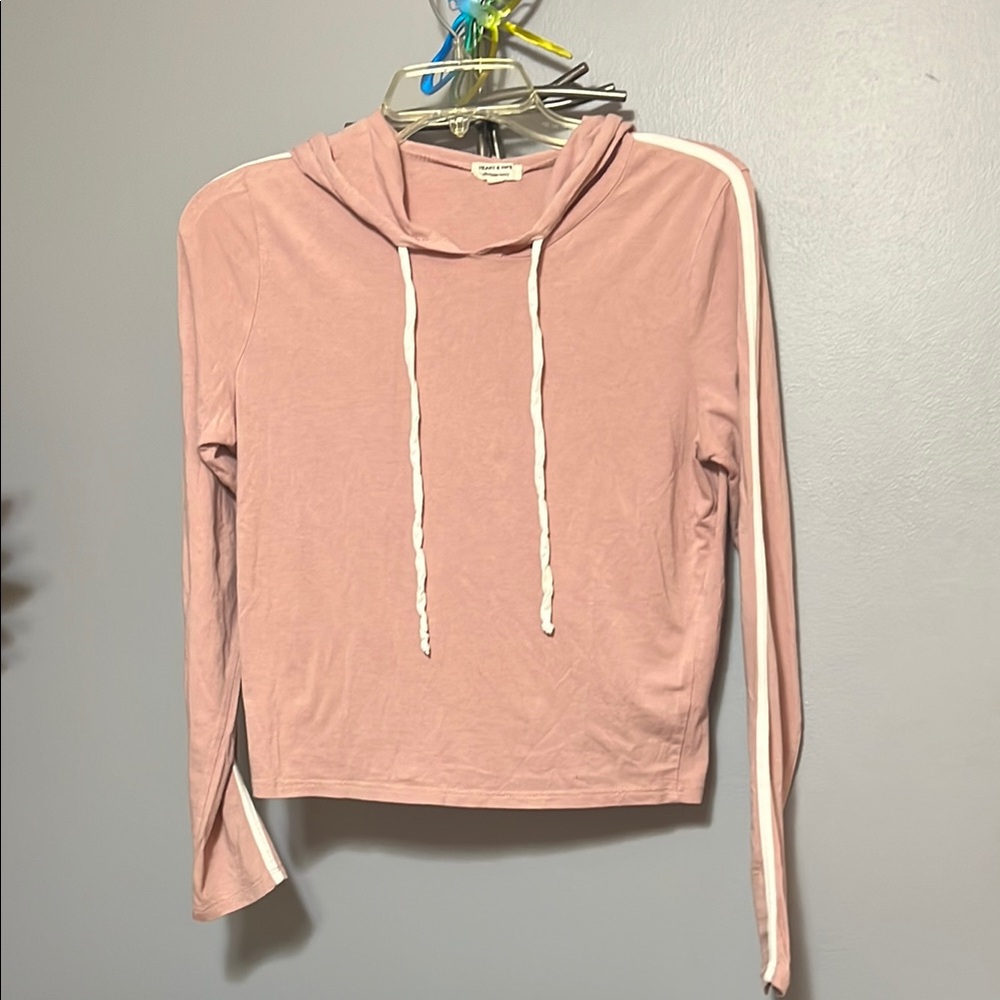 Women's Pink Cropped Hoodie by Heart & Hips